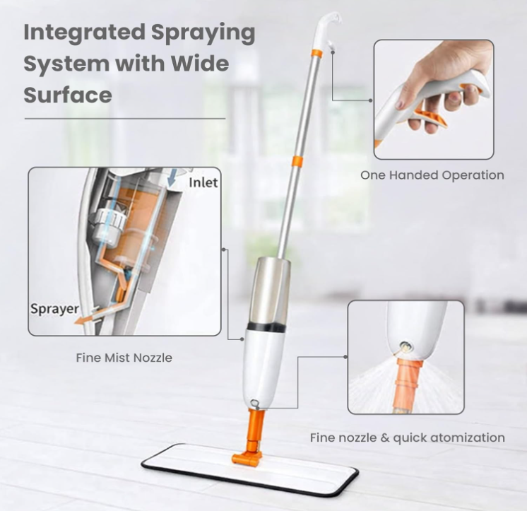Microfiber Floor Cleaning Healthy Spray Mop
